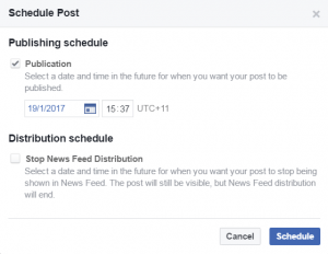 schedule facebook posts